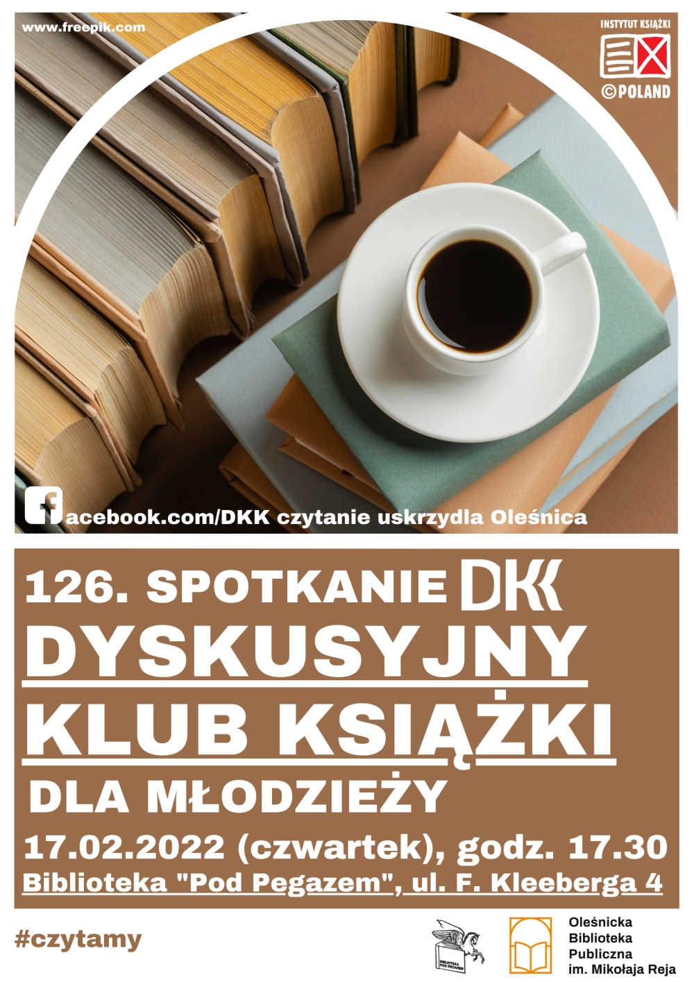 Plakat promujący lutowe spotkanie klubu DKK